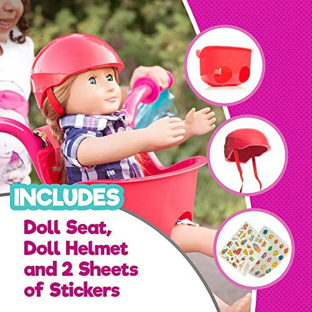 Doll Seat Set - Universal Scooter and Bicycle Carrier and Helmet for Dolls and Stuffed Toys - Fun (2-Pack)